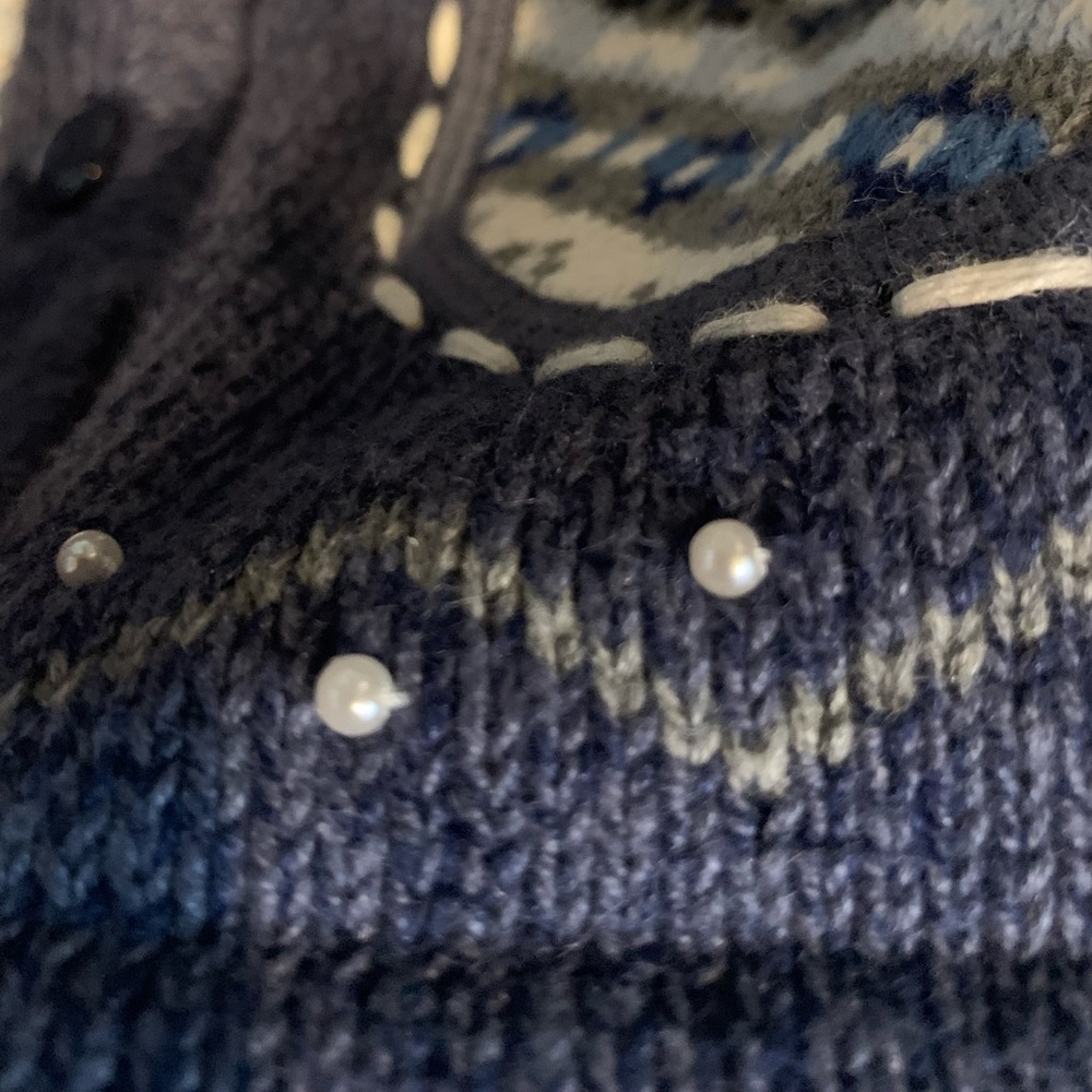 Vintage Ugly Christmas Sweater Mittens Cardigan - Picture 10 of 13